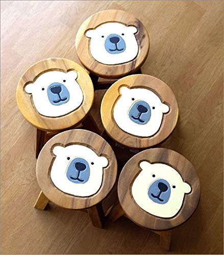 Amazon.co.jp: スツール 木製 椅子 しろくま イス おしゃれ かわいい